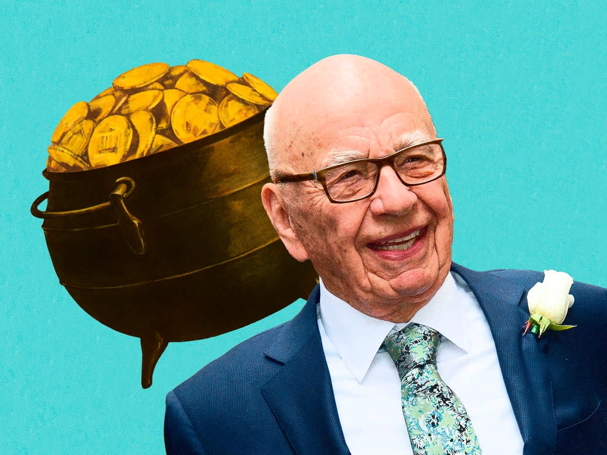 ‘You spend a lot less on lawyers if you’ve thrashed it all out before you even get going’: Rupert Murdoch and his (illustrative) pot of gold (iStock/Getty)