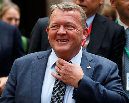 Denmark’s Prime Minister Lokke Rasmussen arrives at the EU summit meeting in Brussels, Belgium, October 19, 2017. REUTERS/Dario Pignatelli