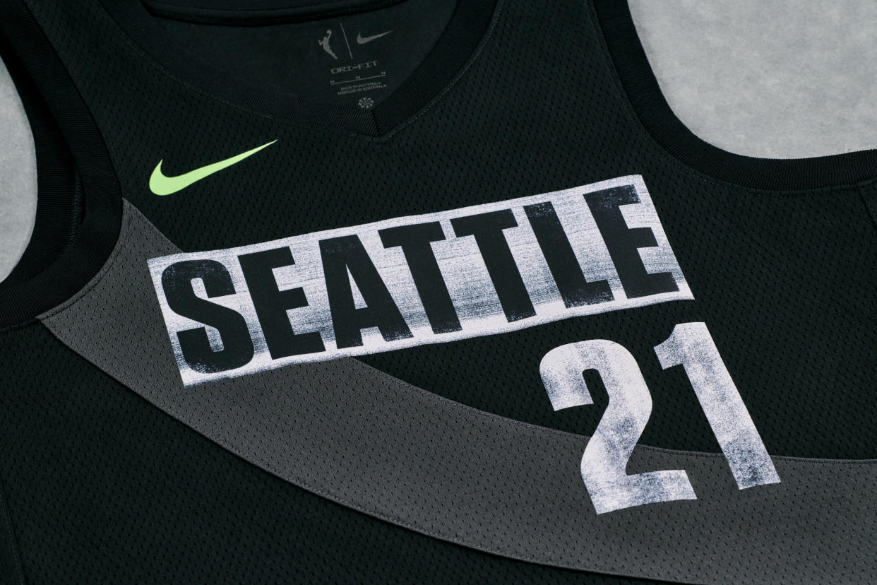 The Seattle Storm Rebel Edition uniforms features a tribute to The Space Needle (Photo by Nike)