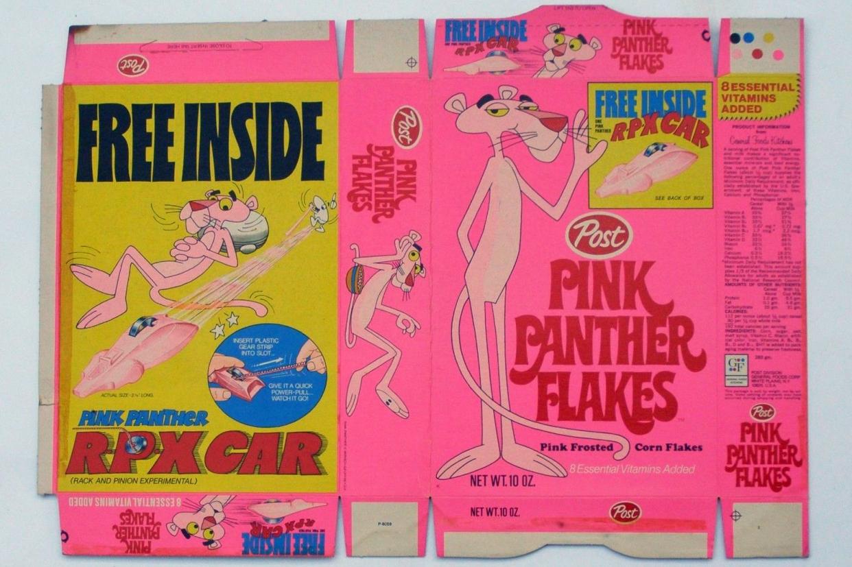 Pink Panther Flakes Post Cereal Box Flat
