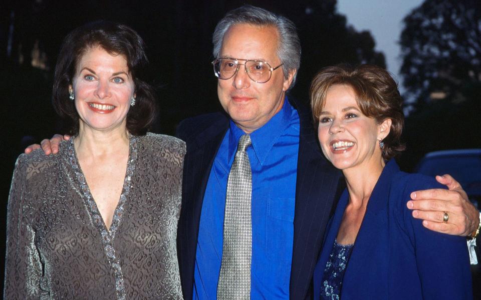 William Friedkin with his wife Sherry Lansing (left) and Exorcist star Linda Blair, in 1999