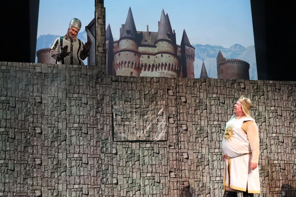 Matthew Aaron, left, and Sean McCall are featured in the Four Corners Musical Theatre Company production of "Monty Python's Spamalot!" opening Thursday, June 8 at the Farmington Civic Center.