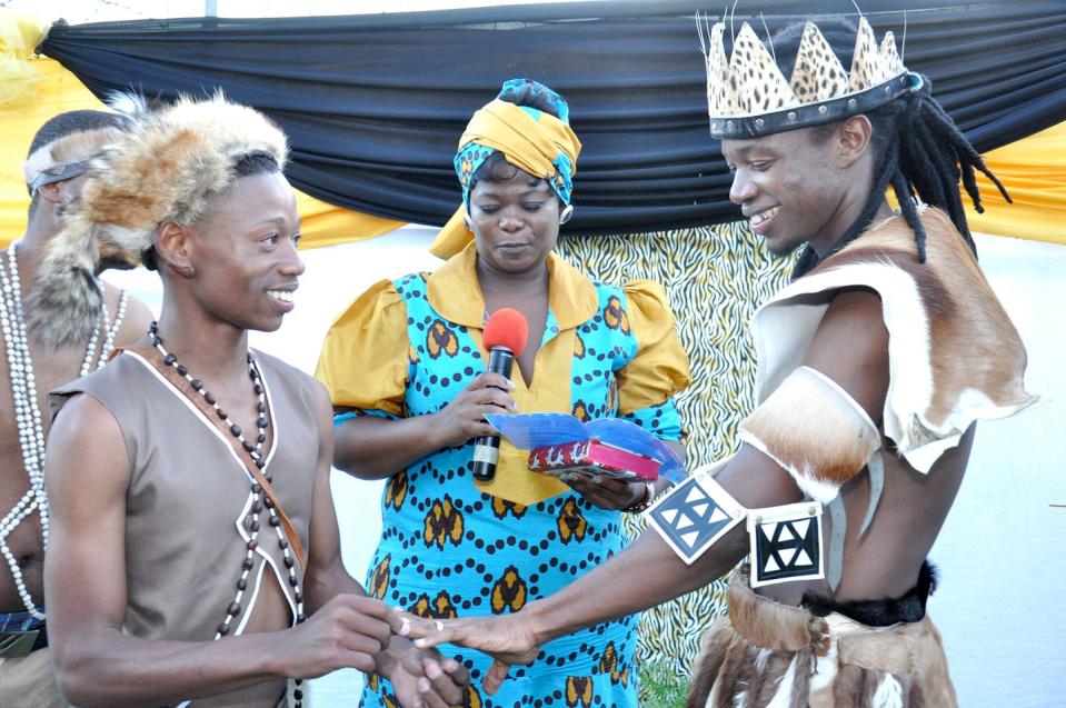 <p>In Johannesburg, South Africa Tshepo Modisane and Thobajobe Sithole made history as the first same-sex couple to wed in a traditional African ceremony. The couple were married on April 6th at Siva Sungum Hall in Kwadukuza, South Africa.</p>