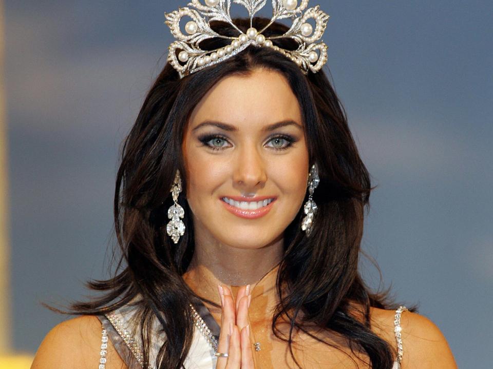 Miss Canada Natalie Glebova after winning the Miss Universe 2005 contest in Bangkok 31 May 2005.