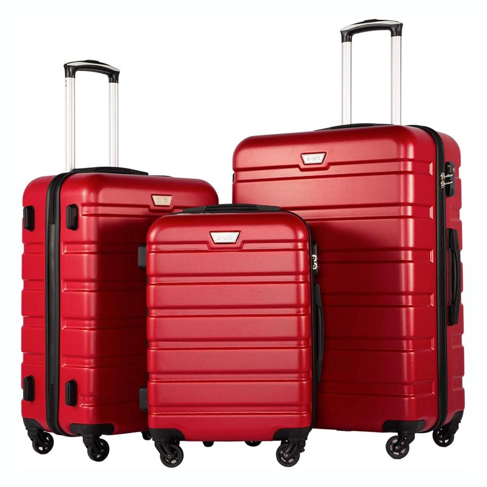 COOLIFE Luggage 3 Piece Set in Red