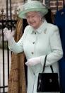 <p>She was a vision in green at the unveiling of the Diamond Jubilee stained glass window back in 2012. [Photo: Getty] </p>