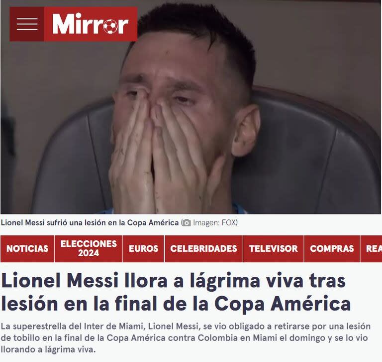 The Mirror también se hizo eco de la triste imagen de Lionel Messi
