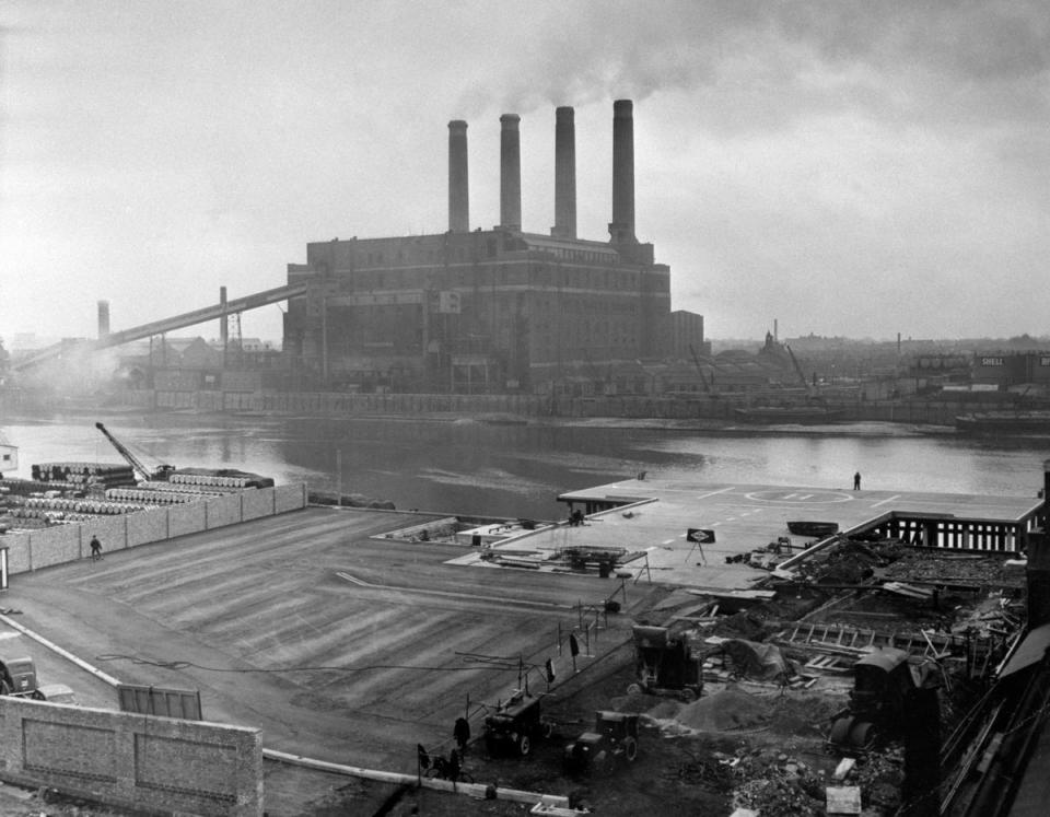 Battersea: A general view of the new heliport site under construction in London. (PA)