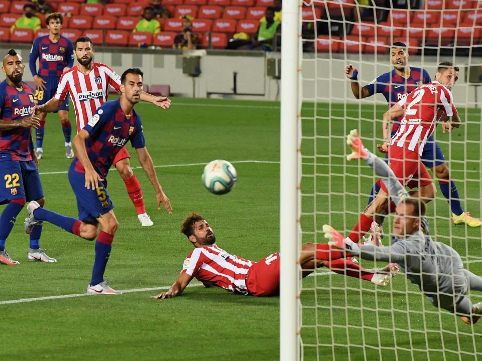 Diego Costa misses an early chance for Atletico: Getty Images