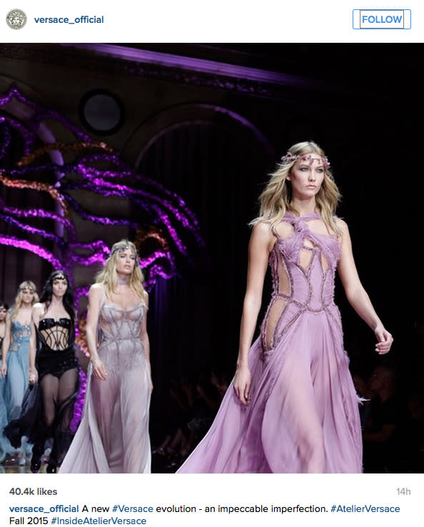 Kendall Jenner and Karlie Kloss On Atelier Versace Couture Runway In Paris