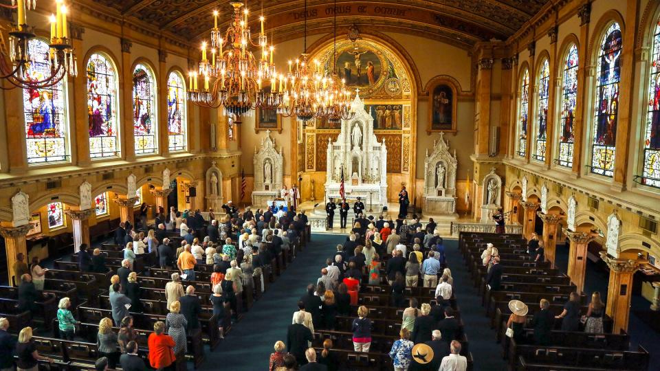 An ecumenical service was conducted at St. Edward Catholic Church for President John Fitzgerald Kennedy on the 50th anniversary of his assassination on Nov. 22, 2013. President Kennedy and his family attended St. Edward when in town. The Kennedy and Fitzgerald families were longtime supporters of the church.