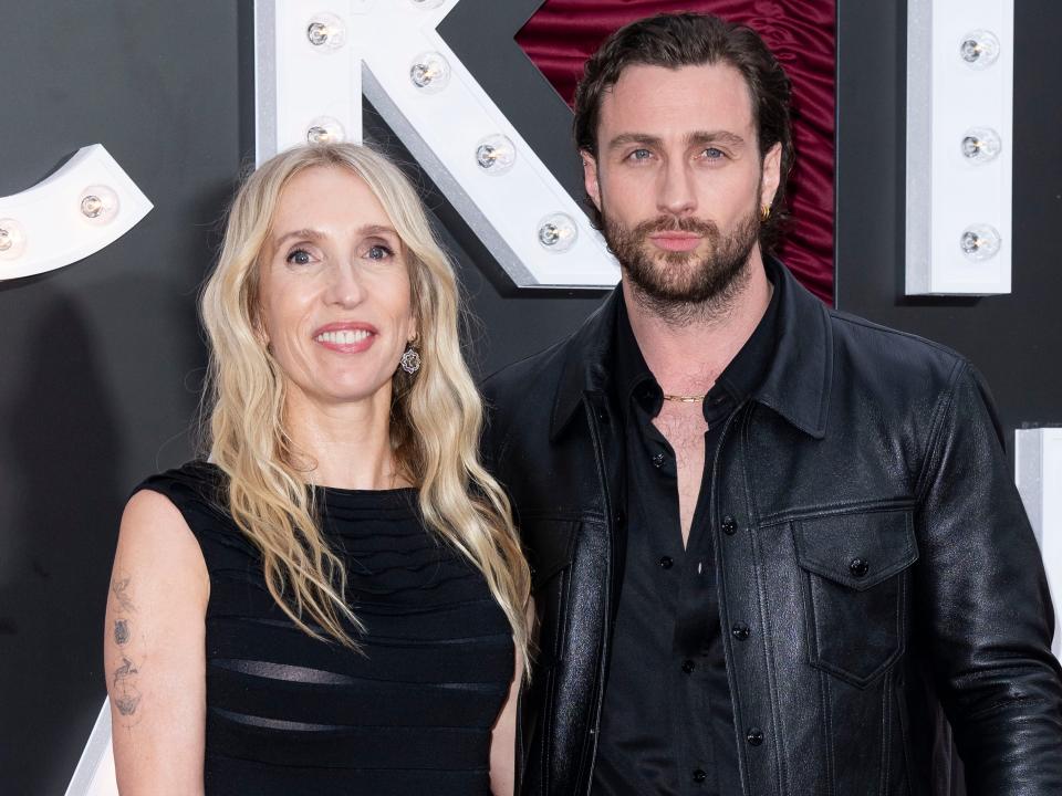 Sam and Aaron Taylor-Johnson at the world premiere of "Back to Black" in the UK on April 8, 2024.