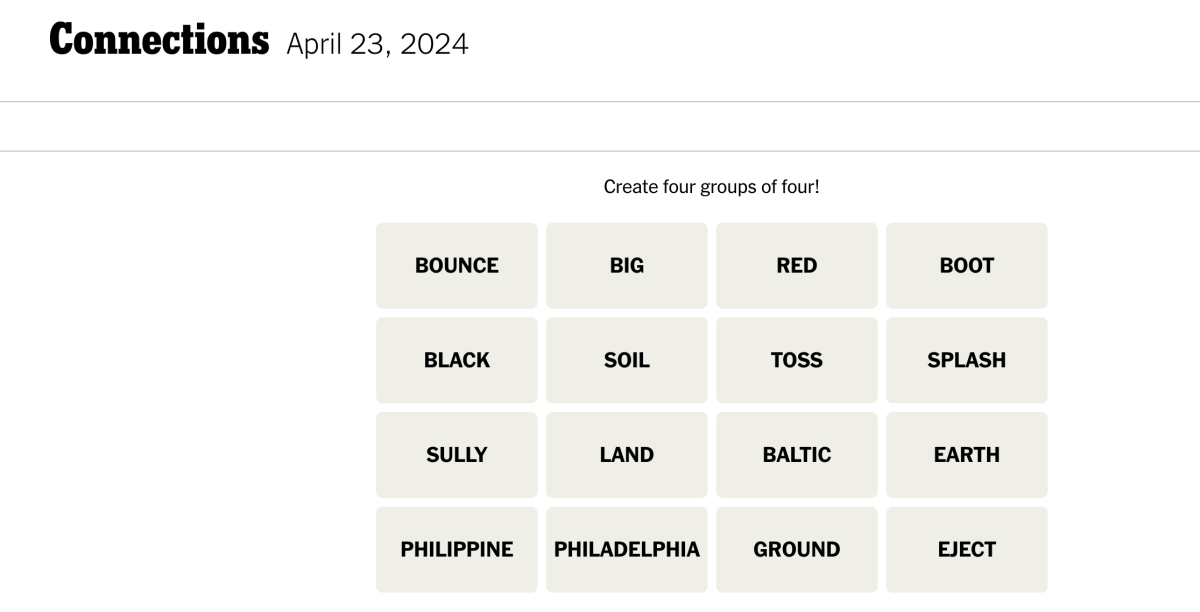 <em>Today's NYT Connections puzzle for Tuesday, April 23</em><em>, 2024</em><p>New York Times</p>