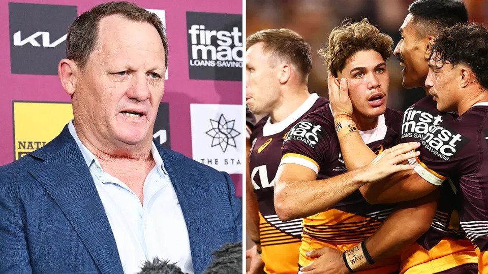 The Broncos have been called out for the handling of Kevin Walters' (pictured left) exit after reports claimed the players remained anonymous when giving feedback to the club. (Getty Images)