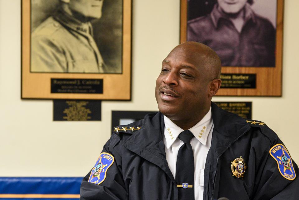 Bergen County Sheriff Anthony Cureton speaks during a press conference to extend benefits for Korean American veterans at Fort Lee VFW Post on Wednesday February 19, 2020.