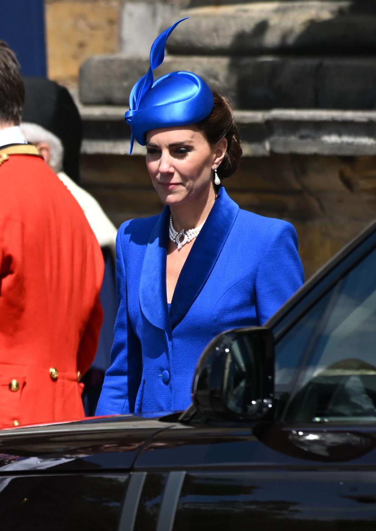 The Princess of Wales, known as the Duchess of Rothesay while in Scotland, leaving the Palace of Holyroodhouse, Edinburgh (PA)