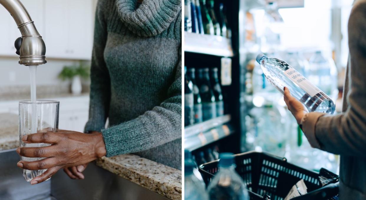 Bottled v tap water. (Yahoo Life UK)