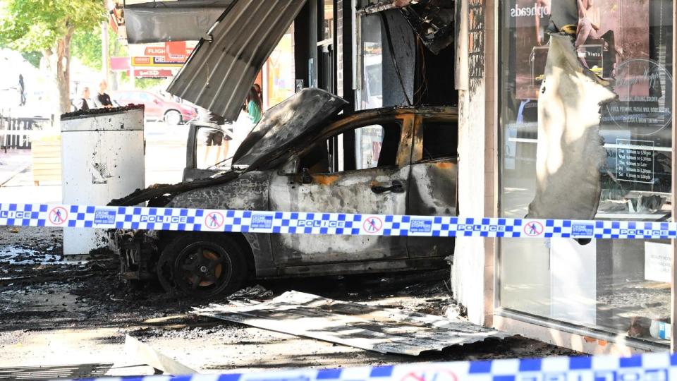 A crime scene at a tobacco shop in Altona, Melbourne