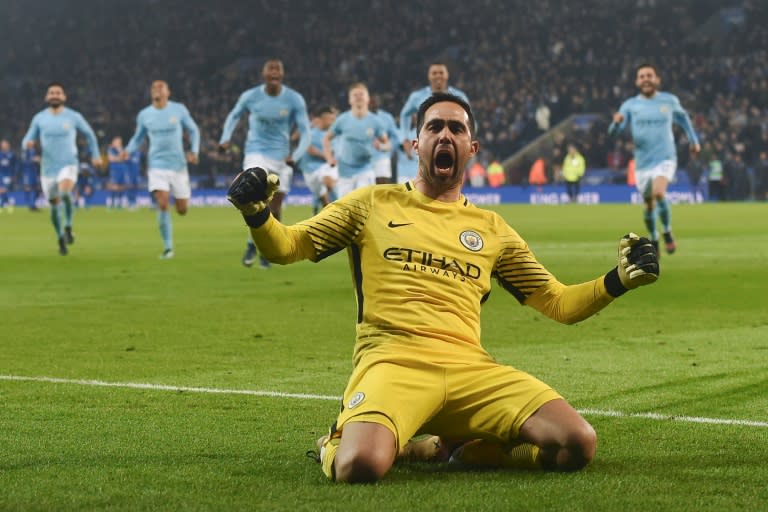 Claudio Bravo, who saved the final penalty in a shootout against Leicester, will be in goal for Manchester City in the League Cup final