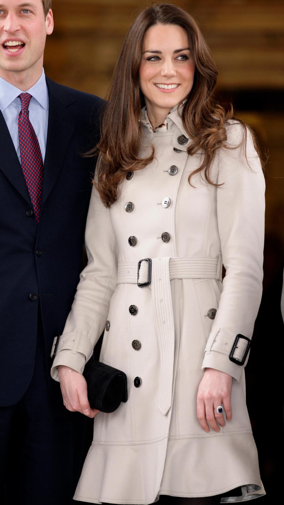 Kate Middleton stands on the steps of City Hall during a visit to Belfast on March 8, 2011