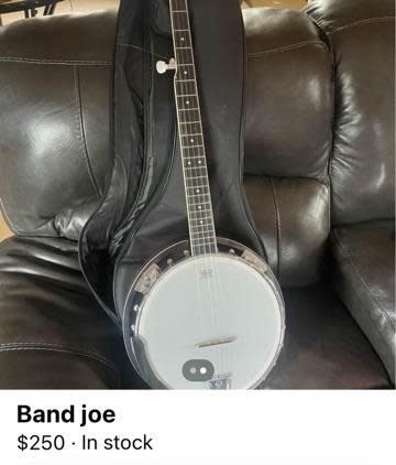 "Band joe for $250" with image of a banjo