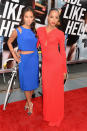 Jamie Chung and Dania Ramirez at the New York City premiere of "Premium Rush" on August 22, 2012.