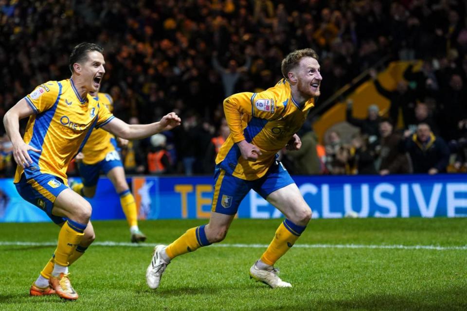 Stephen Quinn celebrates his goal <i>(Image: PA)</i>