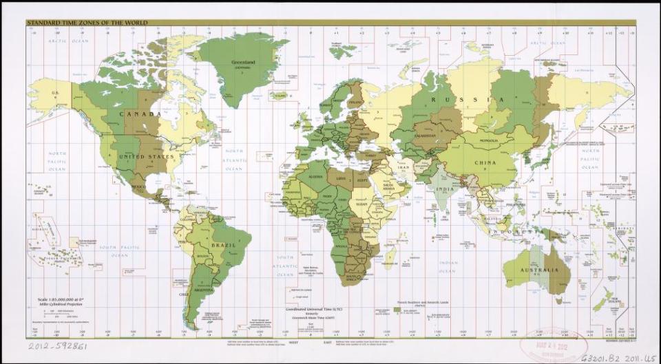 Time Zone Map (Library of Congress)