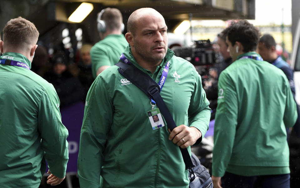 Ireland's Rory Best arrives to prepare for the Six Nations Championship rugby match at Murrayfield in Edinburgh, Scotland, Saturday Feb. 9, 2019. Ireland play Scotland later Saturday. (Ian Rutherford/PA via AP)