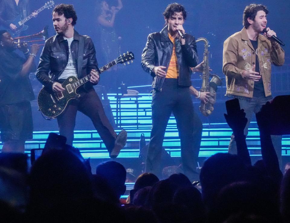 The Jonas Brothers performs Monday, Nov. 20, 2023, at Fiserv Forum in Milwaukee. Ebony Cox / Milwaukee Journal Sentinel