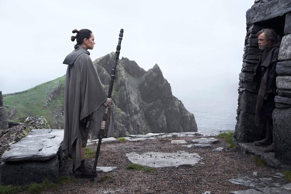 Rey tracks down Luke to a remote island on Ahch-To, the site of the first Jedi temple (Disney)