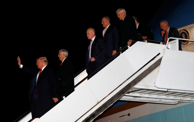 U.S. President Donald Trump holds a rally