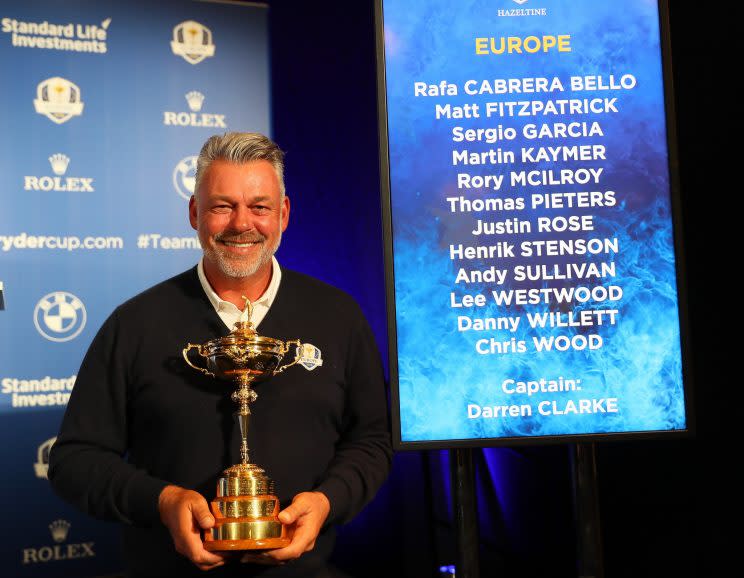 Darren Clarke now has his 12-man team in hand. (Getty Images)