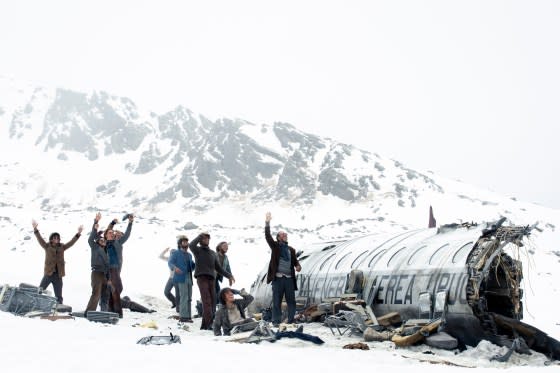 The survivors who remained at the fuselage prepare to be rescued in <em>Society of the Snow</em><span class="copyright">Netflix</span>