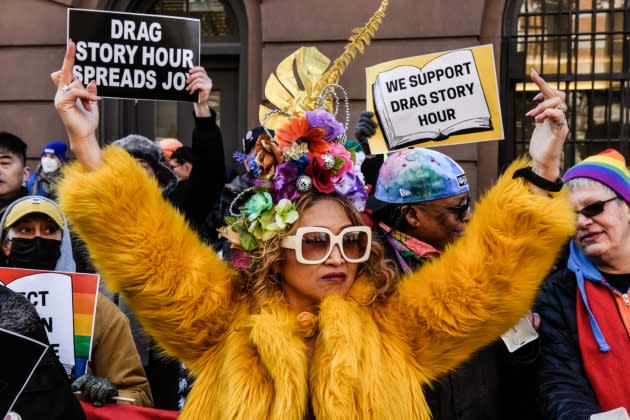 Elected Leaders Attend A Drag Story Hour Read-A-Thon Held In New York City - Credit: Stephanie Keith/Getty Images