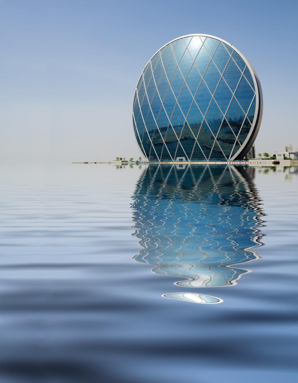 Located in Abu Dhabi, UAE, and designed by the Lebanese-based firm MZ Architects, the Aldar headquarters building was opened in 2010.