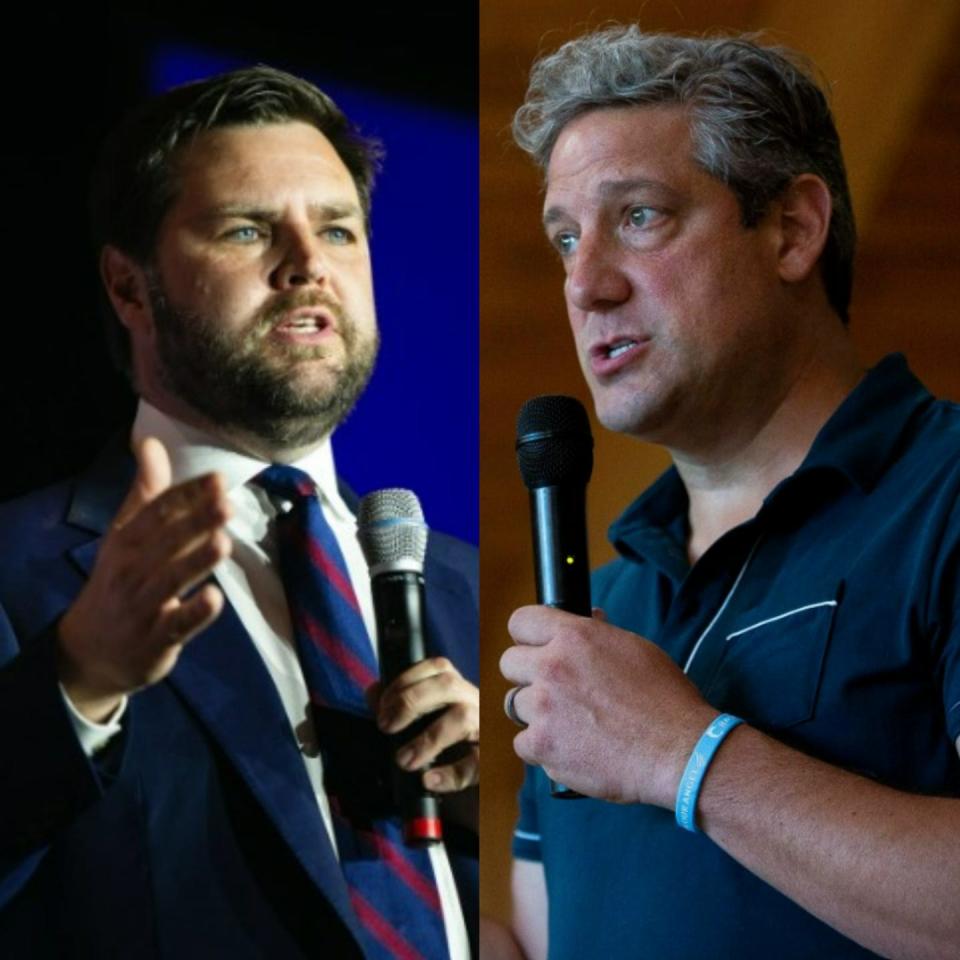 J.D. Vance and U.S. Rep. Tim Ryan met for their first debate in the U.S. Senate race Monday night.