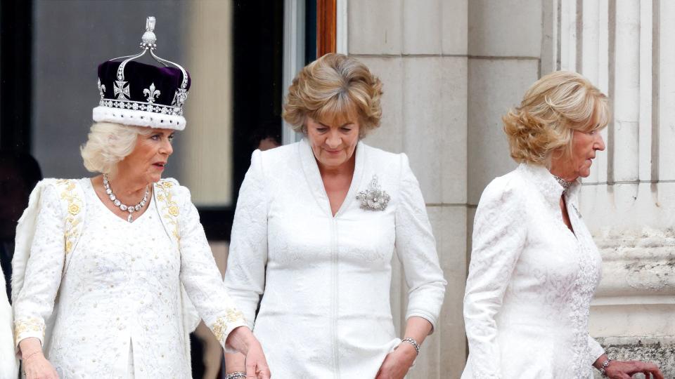 Queen Camilla at coronation with Ladies in Attendance