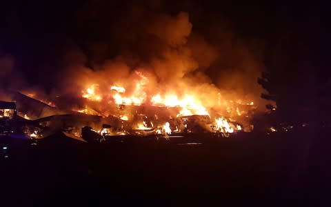 The scene of a huge fire at a warehouse on White Hart Lane in Tottenham - Credit: LNP 