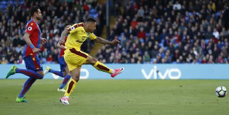 Britain Football Soccer - Crystal Palace v Burnley - Premier League - Selhurst Park - 29/4/17 Burnley's Andre Gray scores their second goal Action Images via Reuters / John Sibley Livepic