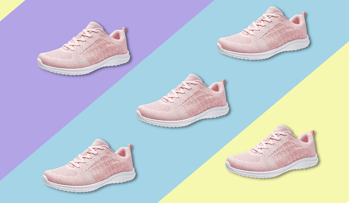 Five pink Yilan Women's Sneakers.