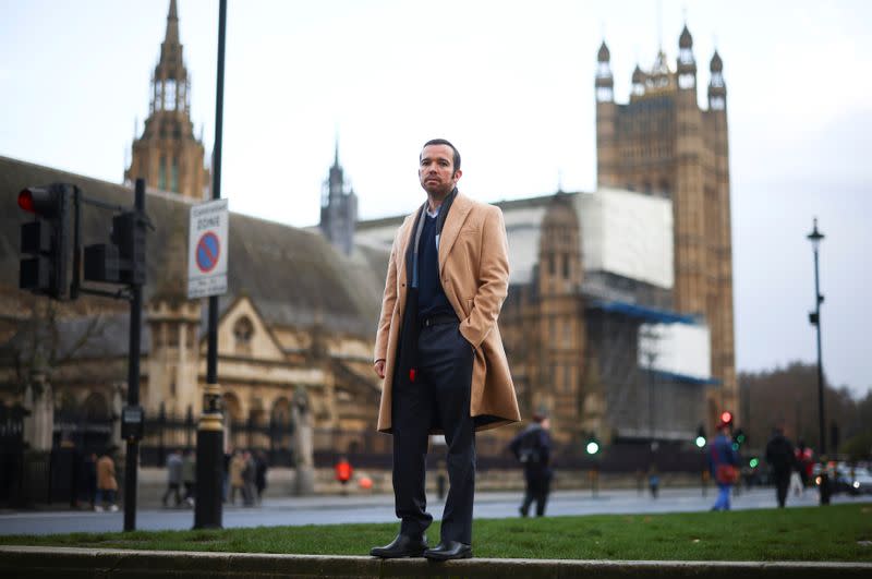 Antonio Mugica, CEO of Smartmatic, poses near the Houses of Parliament in London