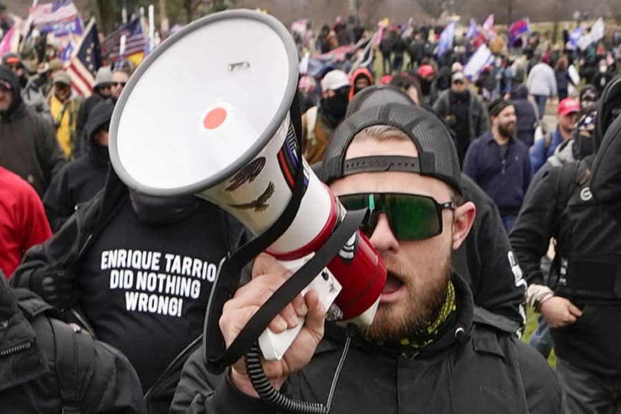 Proud Boy member Ethan Nordean walks toward the U.S. Capitol in Washington, in support of President Donald Trump on Jan. 6, 2021. (AP Photo/Carolyn Kaster, File)