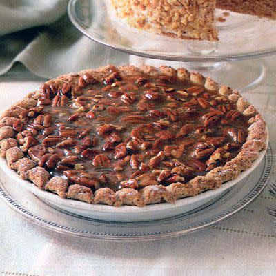 Pumpkin Pie with Pecan-Caramel Topping