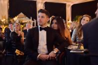 <p>Nick Jonas and Priyanka Chopra getting cosy while attending Learning Lab Ventures 2019 Gala Presented by Farfetch at Beverly Hills Hotel on January 31, 2019 </p>