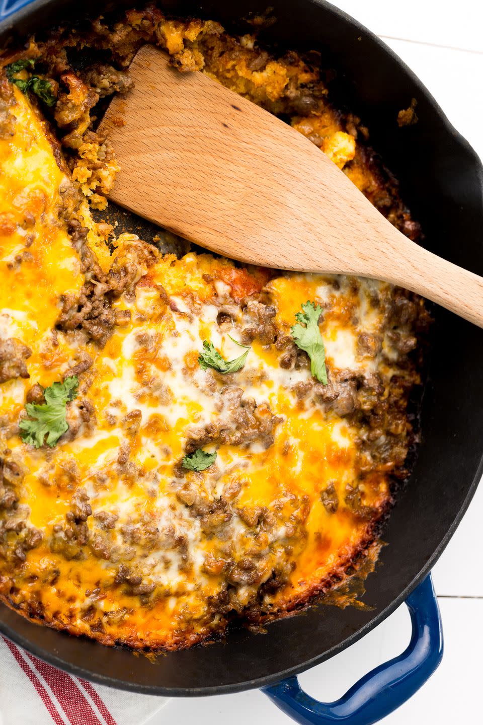 <p>It's all about that skillet cornbread crust.</p><p>Get the recipe from <a href="https://www.delish.com/cooking/recipe-ideas/recipes/a46964/tamale-pie/" rel="nofollow noopener" target="_blank" data-ylk="slk:Delish;elm:context_link;itc:0;sec:content-canvas" class="link ">Delish</a>.</p>