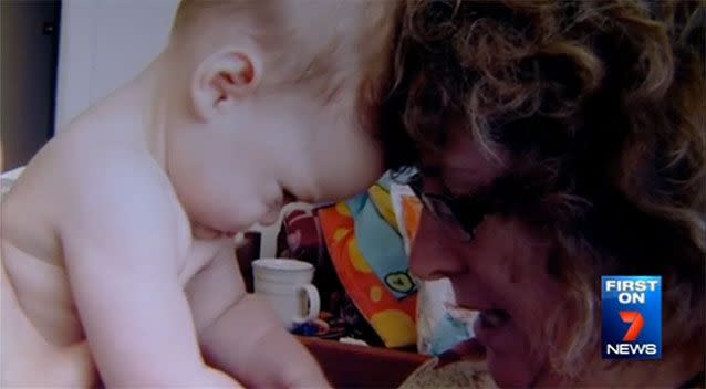 Mum Carolyn Possamai with her baby girl Shania. Photo: 7 News