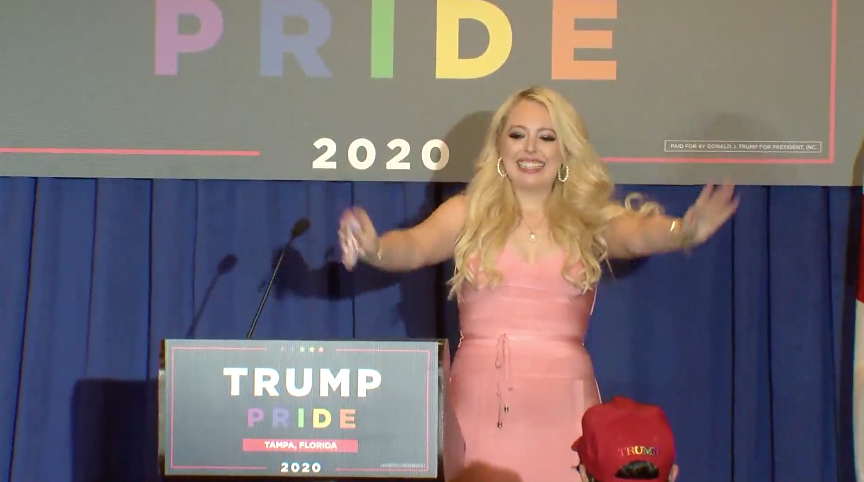 Tiffany Trump speaking at a Trump Pride event in Tampa, Florida (WFLA 8)