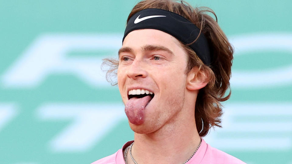 Pictured here, Andrey Rublev celebrates his Monte Carlo Masters win against Rafael Nadal.