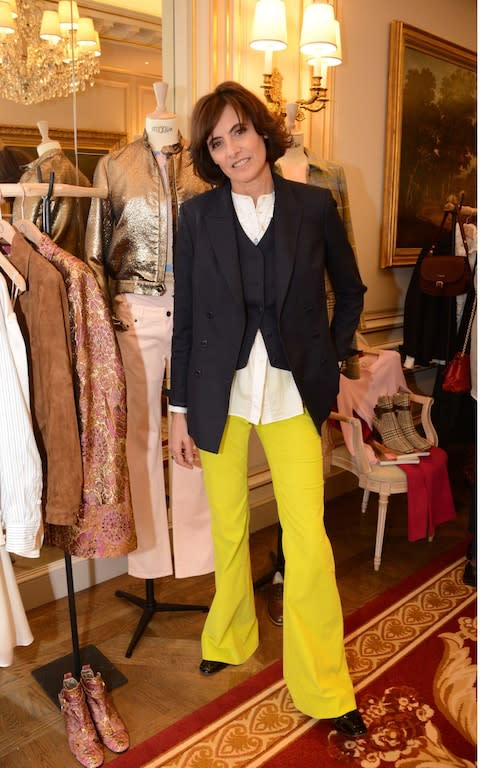 Inès de La Fressange flared trousers - Credit: Rex